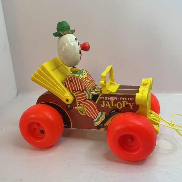 Vintage Fisher Price Jalopy Pull Toy Clown Car 1960’s - Picture 5 of 12